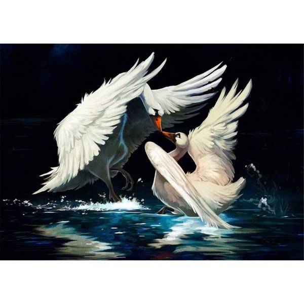 Łabędzie Diamond Painting