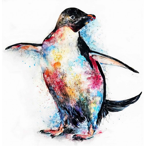Kolorowy pingwin Diamond Painting