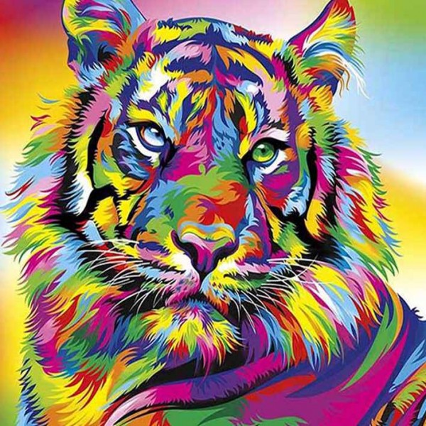 Kolorowy tygrys Diamond Painting