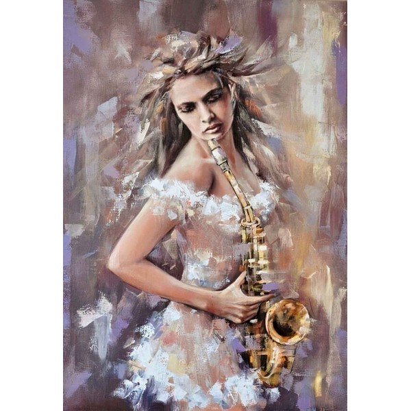 Kobieta z saksofonem Diamond Painting